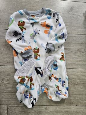 Carter's Baby Boy Fleece Footie Pajamas Winter Animals Skiing 18 Months🩷